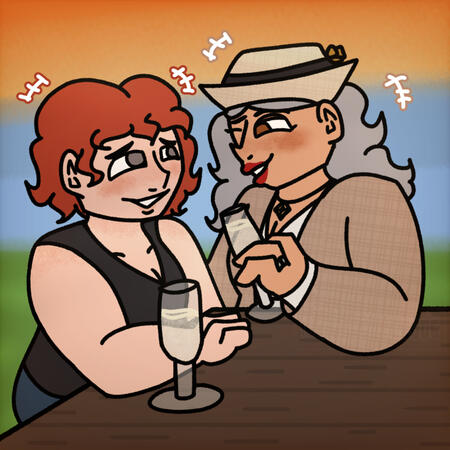 Bust Shot [Shaded, OCs, Extra Character, Complex Background (left oc belongs to @kyle_style18 on Discord)]